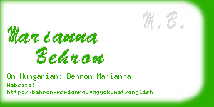 marianna behron business card